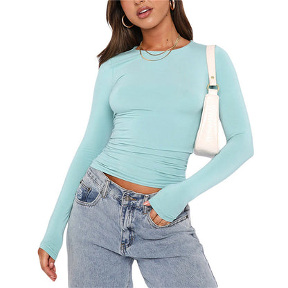 Slim Long-sleeved Pullovers Tops