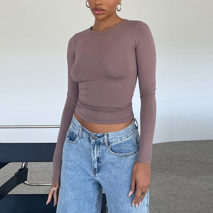 Slim Long-sleeved Pullovers Tops