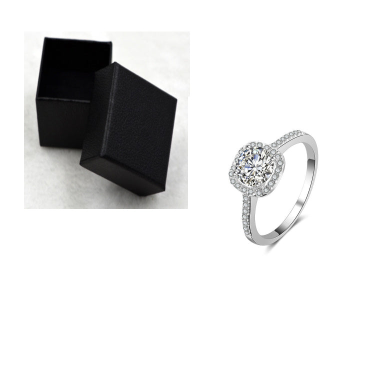 Engagement Square Bague Cubic Zirconia